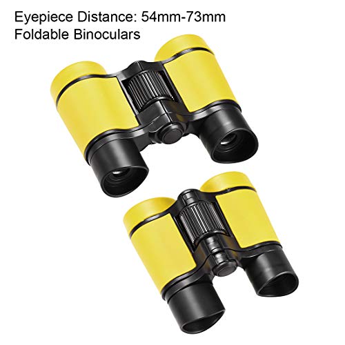 Binoculares uxcell 4x30 compactos plegables amarillos miniatura 3