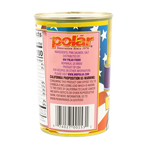 Image of MW Polar Fancy Pink Salmon, 14.75 oz Can (Pack of 12), Wild Caught, Product of USA