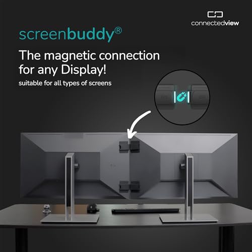 Image of Set of 2, Magnetic Connection for Your Screens, Suitable for All Computer Monitors - Innovative Computer and Gaming Equipment