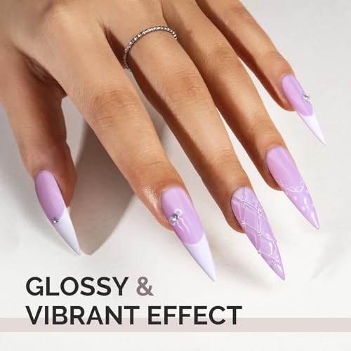 Image of MelodySusie Pastel Lilac Shimmer Gel Nail Polish,0.5fl oz Nails Soak Off UV LED Light Lavender Purple Glitter Gel Polish Gift for Women Nail Art Manicure Salon DIY Nail Design Decoration at Home-1645