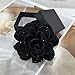 Rose Flower Rhinestones Big Brooch Lapel Pins for Women Her Fashion Elegant Crystal Camellia Floral Brooches Pin for Dresses Suit Clothes Accessories Jewelry Boutonniere Wedding 100mm (Black)