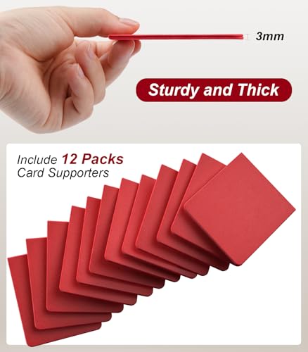 Image of TiMOVO Trading Card Dividers for Commander Deck Boxes with Built-in Slots, 12 PCS Card Supporters Separator for MTG TCG Sports Cards Organizer Box, 2.91x3.35in, Red