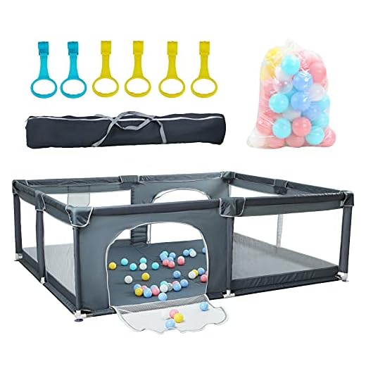 ANPEAC Baby Playpen, Kids Extra Large Playard for Babies with 2 Gates 50 Balls,Indoor & Outdoor Kids Activity Center,Sturdy Safety Playard for Toddler Infant,Childs's Fences Play Pen Area