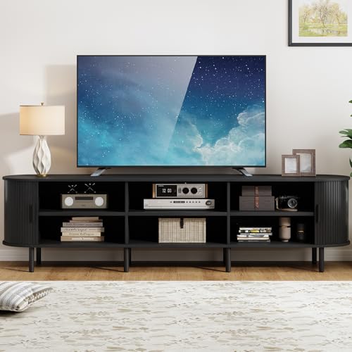 Image of ComfyCorner 86.6 inch Mid Century Modern TV Stand with Sliding Doors for 90 inch TV