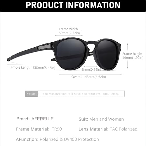 Image of Aferelle | IUnisex Round TAC Polarized Sunglasses | For Bike Riders | Running | Outdoor | Sports | Medium