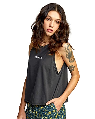Rvca Women's Graphic Tank Top Shirt, Small Black, Large #TOP1
