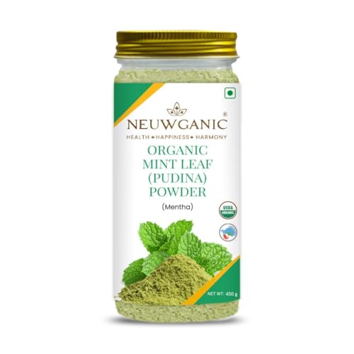 Image of Organic Mint Leaf Powder - Pudina Powder | India Organic and USDA Organic Certified | Ideal For Cooking & Cosmetics Use | 450 Gm