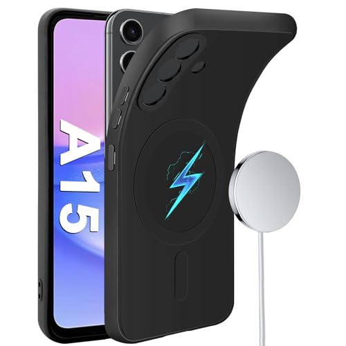 Coque Samsung Galaxy A15 compatible MagSafe en silicone noir