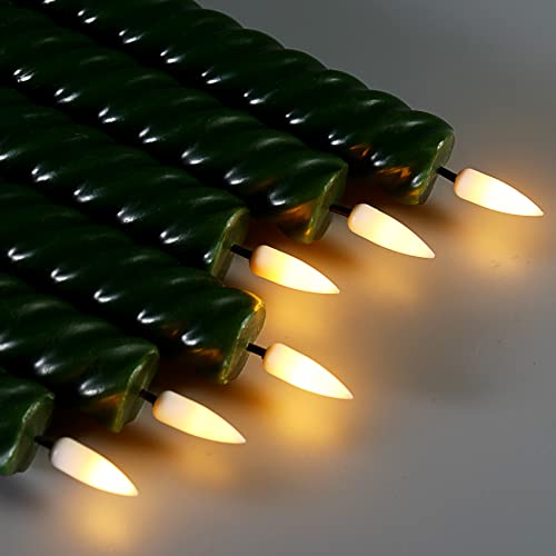 Eywamage Green Spiral Led Taper Candles, Flickering Flameless Taper Candles With Remote Timer, Battery Wax Candlesticks Set Of 6 #TOP3