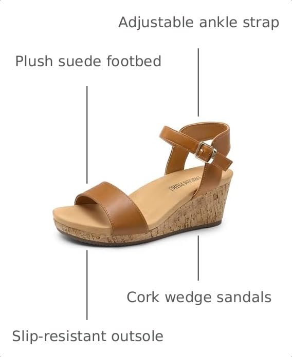 Image of DREAM PAIRS Womens Cushioned Platform Wedge Sandals