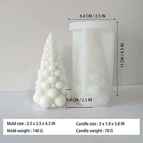 image for ZAKVOOR Bubble Christmas Tree Shape Candle Molds for Candle Making Suc