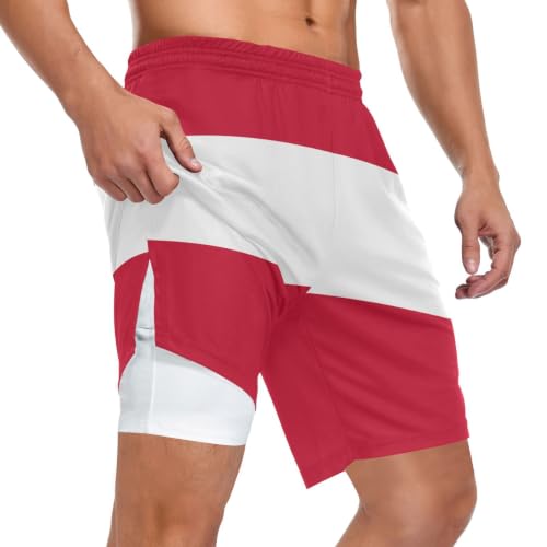 Short 2 en 1 homme léger avec filet extérieur aéré et poches