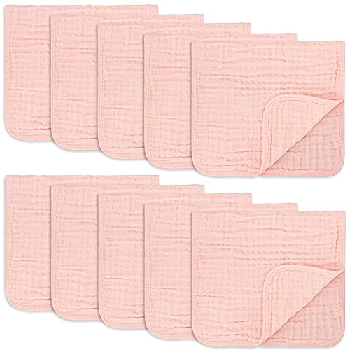 Image of Comfy Cubs Muslin Burp Cloths Large 100% Cotton Hand Washcloths for Babies, Baby Essentials 6 Layers Extra Absorbent and Soft Boys & Girls Baby Rags for Newborn Registry (Lace 10-Pack, 20" X10")