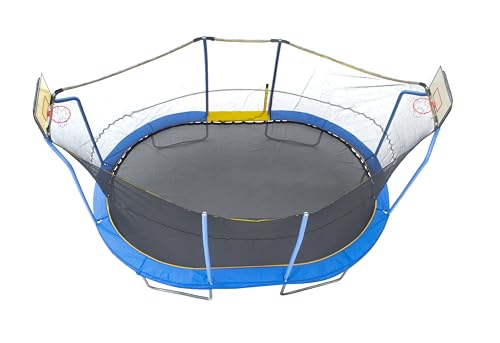 JumpKing JK1015OVWBH-DAL 10 x 15 Foot Oval Trampoline with 2 Basketball Hoops