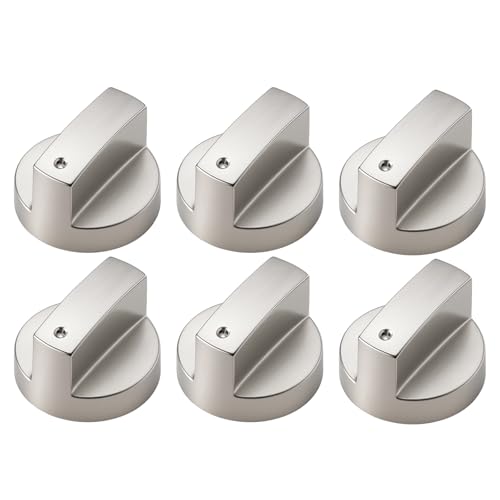 ZPSCXQ 6 Pcs Cooker Knobs Replacement, Universal Cooker Knobs, 6mm Replacement, Rotary Knob Switch Control, Used for Kitchen Stoves, Gas Stoves, Ovens