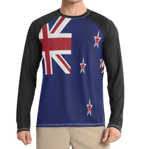 Protección UV UPF 50+ en camiseta elástica negra de Nueva Zelanda