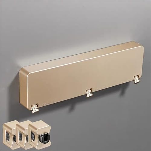 GENIGW - Tendedero retráctil para el hogar, alambre de acero 6M, tres filas, gancho de pared invisible para interiores (color D, tamaño 1)