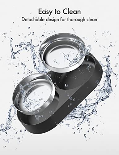 Image of PETLIBRO Pet Food Splitter with Stainless Steel Bowls, Automatic Cat Feeder Bowls for Two Cats or Dogs, Suitable for PETLIBRO Automatic Cat Feeder PLAF005, PLAF006, PLAF103, PLAF203, Black
