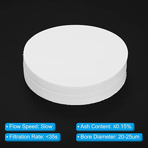 Image of PATIKIL 300Pcs 9cm Qualitative Filter Paper Circles, Slow Speed Round Laboratory Filter Paper Chemical Industrial Oil Testing Funnel Filter Paper