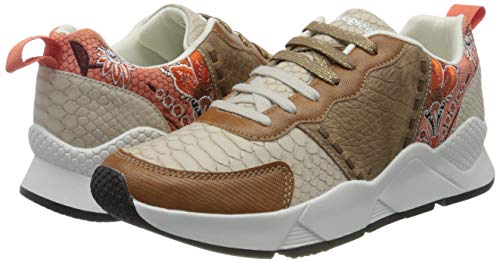 Desigual Hydra Patch Wmn, Zapatillas con Parche de Piel de Reptil Mujer, Braun Marron 6000, 38 EU