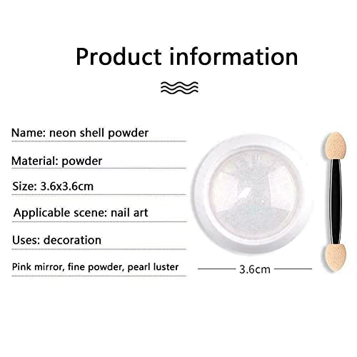 Neon White Chrome Nail Powder, Iridescent Aurora Mermaid Chrome Pearl Nail Glitter Powder Holographic Manicure Nail Art Decoration Powder, Magic Nail Chameleon Powder Metallic Mirror Effect (1 Pack) #TOP1