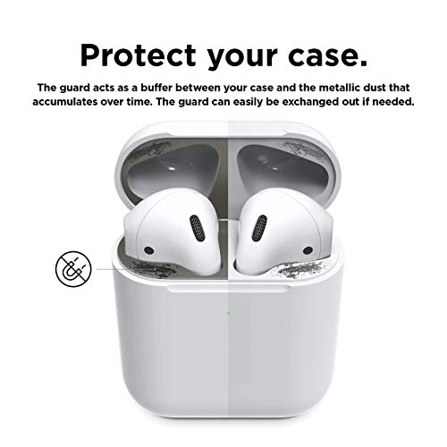 Elago Airpods 2 Dust Guard (Matte Space Grey, 1 Set) Dust-Proof Metal Cover, Luxurious Finish, Watch Installation Video - Compatible With Apple Airpods 2 Wireless Charging Case [Us Patent Registered] #TOP2