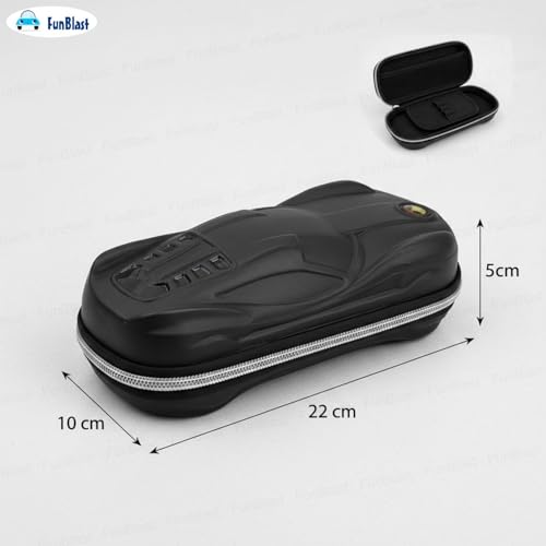 Image of FunBlast Car Design Pencil Case for Kids, Zipper Pencil Pouch for Boys & Girls, School Stationery Organizer, Large Capacity Pen & Pencil Holder, Cute Pencil Box, Birthday Return Gift for Kids (Black)