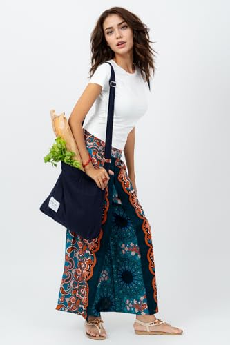 Image of Hobo Crossbody Bag for Women - Large Cotton Tote Shoulder Purse | Adjustable Strap