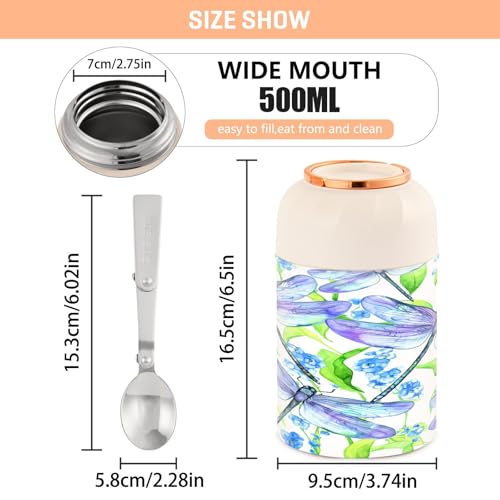 Tarro de comida aislado al vacío de 500 ml con cuchara para almuerzo 4