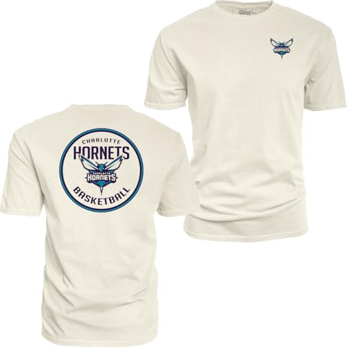 Charlotte Hornets NBA Officially Licensed T-Shirt Ringspun Front/Back Ivory, Large