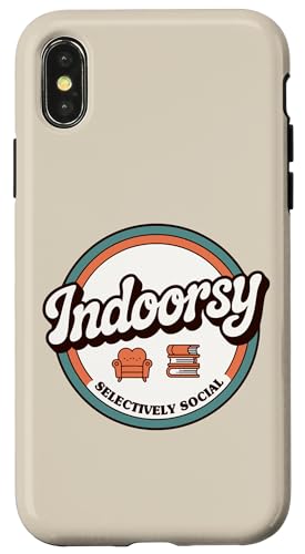Indoorsy Selectively Social �r���e�[�W ���Љ�I �����I �X�}�z�P�[�X iPhone X/XS �p