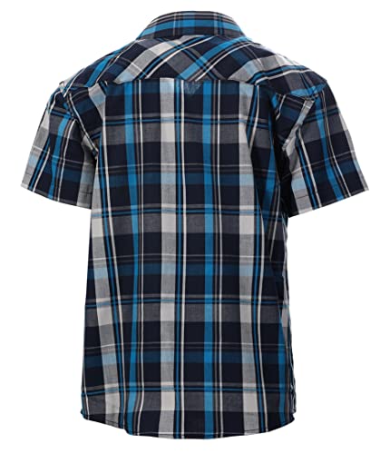 Image of Gioberti Boys Casual Western Plaid Pearl Snap-on Buttons Short Sleeve Shirt