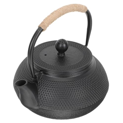 HOLIDYOYO tetera de hierro fundido cacerola tetera pequeña automático estaño tetera de kungfu tetera de salón de té jarra de té pequeño juego de té portátil de metal beber té Black