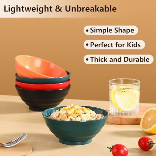 Hunnycook 8 Pcs 24 Oz Unbreakable Reusable Plastic Bowls, Small Soup Bowls Set thumb #2