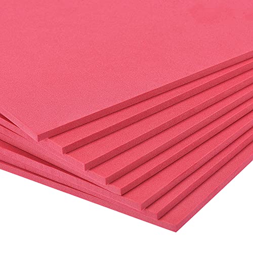 Image of uxcell Red EVA Foam Sheets 10 x 10 Inch 5mm Thickness for Crafts DIY Projects, 8 Pcs