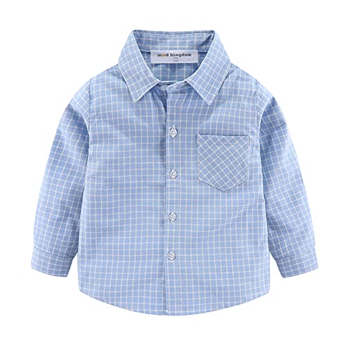 Image of Mud Kingdom Boys Plaid Flannel Shirt Long Sleeve Button Down Casual