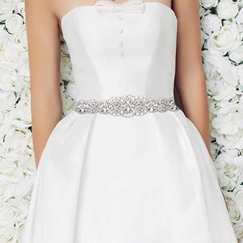 Bridal Belt for Women Dress,Wedding Dress Belt for Bride Gold Crystal Sash Wedding Belt - Thumbnail 3