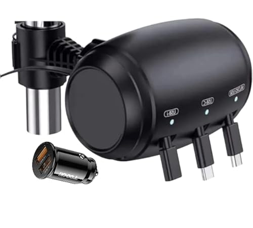 Multi Car Retractable Backseat 3 In 1 Charging Station Box With Smallest Car Charger Compatible With All Phones | Iphone | Samsung | Android | Charging Dock Attach To Headrest Share Ride Accessories #TOP2