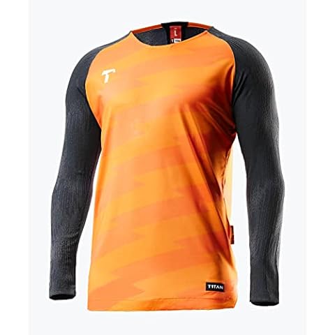 T1TAN Torwarttrikot in orange/schwarz langärmlig Herren, Damen & Kinder - Torhütertrikot Größe XXL Cover