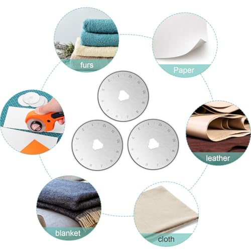 Lame rotative 45mm pour couper le tissu de patchwork et quilting - 30pcs - 4