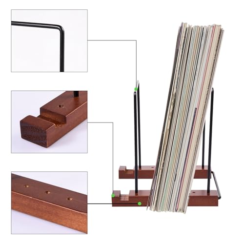 Soporte de madera para discos con marco de equilibrio para mesa 8