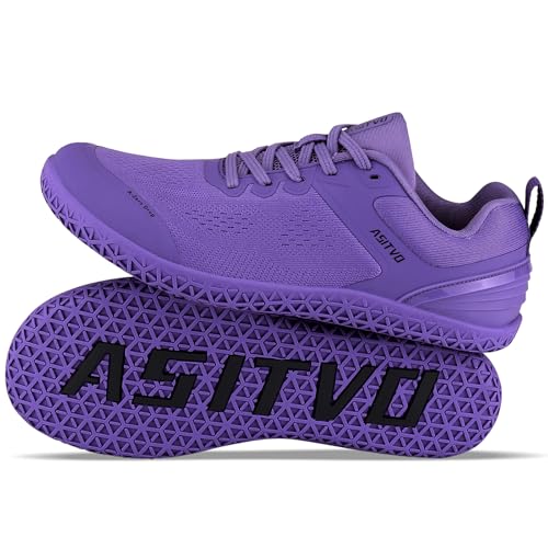 ASITVO Wide Barefoot Shoes Men Gym Zero Drop Sole Minimalist Cross Trainer Width Toe Box Size 9.5 Sneakers Grounding Hiking Shoes Purple 43