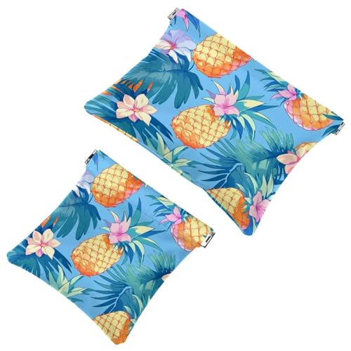 Travel Chic: Cartoon Pineapple-1176 - Custodia portatile per trucchi e piccoli oggetti Multicolore