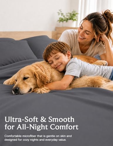 Image of LuxClub 4 PC Full Sheet Set, Breathable Luxury Bed Sheets, Deep Pockets 18 inch Wrinkle Free Cooling Bed Sheets Machine Washable Hotel Bedding Silky Soft - Black Full