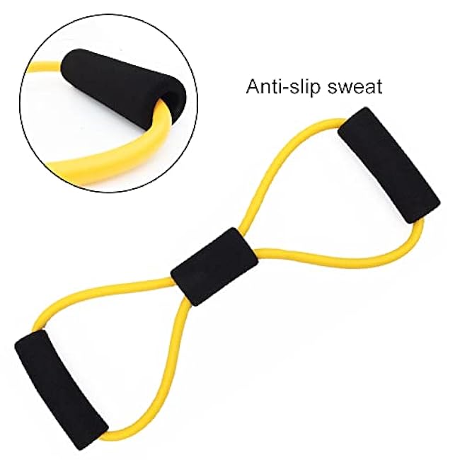 1 Pcs Resistance Bands 8 Figure Shaped Tension Rope Shoulder Elastic Band for Yoga Fitness Home Gym (Random Color)