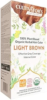 Cultivator's Organic Hair Colour - Herbal Hair Colour for Women and Men - Ammonia Free Hair Colour Powder - Natural Hair Colour Without Chemical, (Light Brown) - 100g