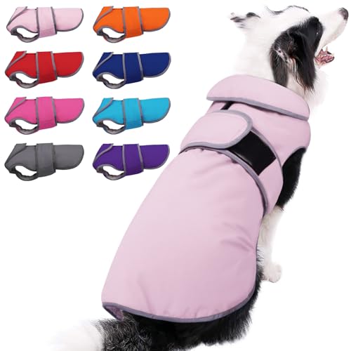 MIGOHI Warm Dog Coat Winter Dog Jacket,Waterproof Cold Weather Coats for Dogs,Fleece Jacket for Small Medium Large Dogs,Reflective Thick Fleece Vest with Leash Hole