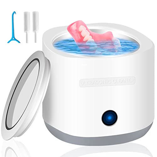 Ultrasonic Cleaner for Dentures, Retainer, Mouth Guard, Aligner, Whitening Trays, Professional Ultrasonic Cleaner Machine 180ml for all dental Appliances, Jewelry, Diamonds
