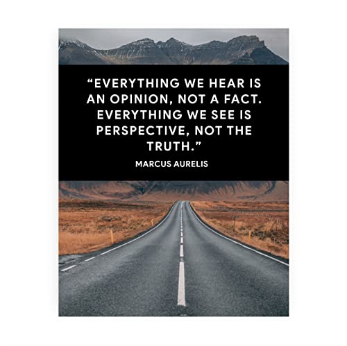 AMERICAN LUXURY GIFTS Everything We See - Motivational Wall Art 8x10 Unframed, Marcus Aurelius Quote with Mountain Landscape, Inspirational Philosophy Print for Home, Office, and Classroom Decor