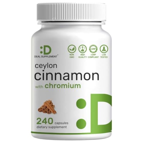 DEAL SUPPLEMENT Ceylon Cinnamon Supplement with Chromium, 240 Capsules